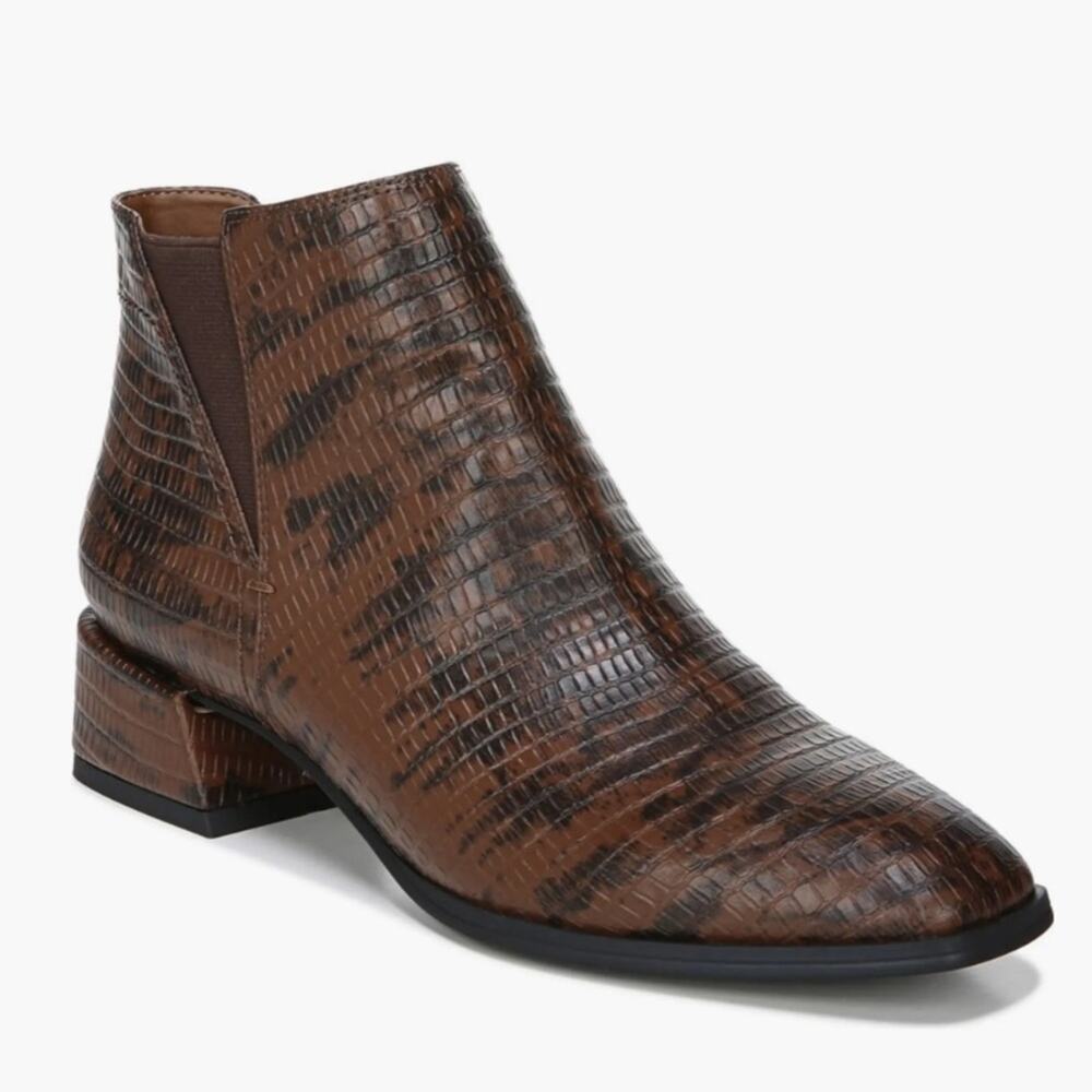 BOGO Franco Sarto Nico Croc Embossed Block Heel Bootie Size 7.5 New